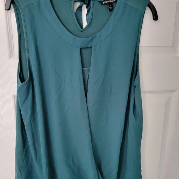 41 Hawthorn teal sleeveless drapey top Size‎ L - Picture 1 of 6